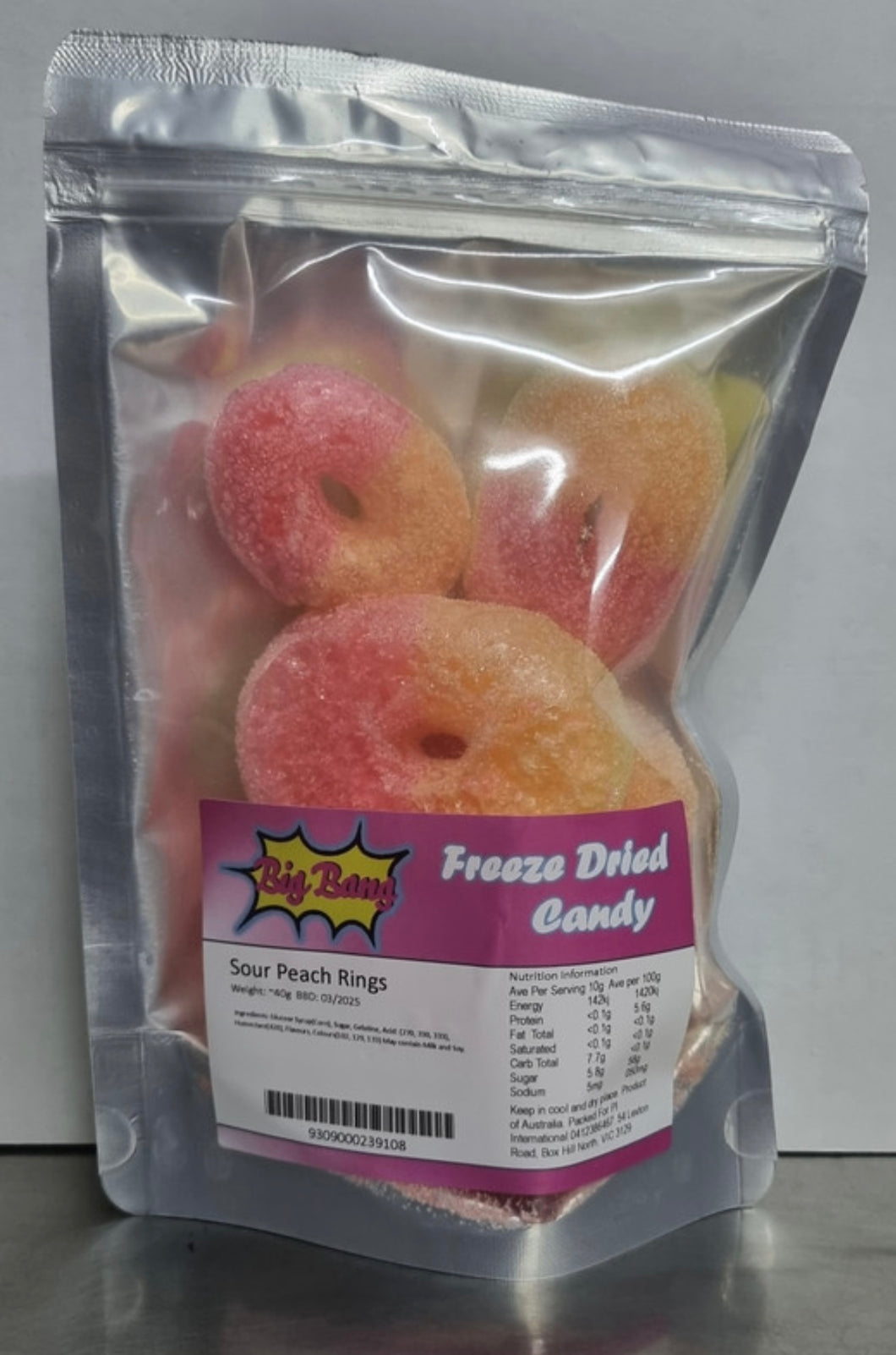 Freeze Dried Peach rings- 50gram